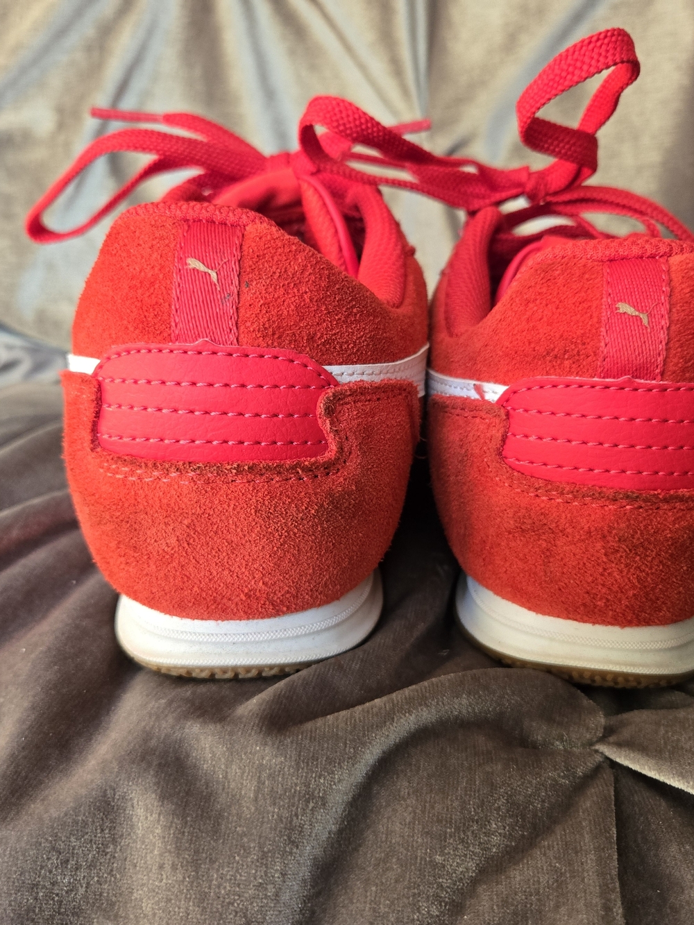 PUMA Red Suede Sneakers with White Formstrip - Picture 4 of 9
